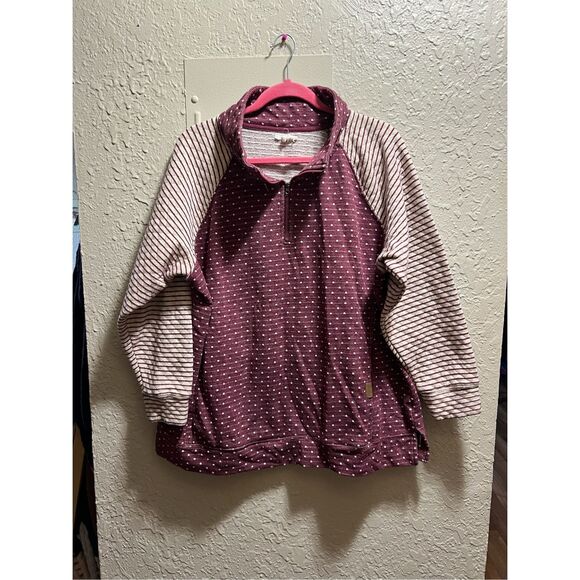 Maurices Multicolored 1/4 Zip Top Woman’s Size XXL  FLAWS - Picture 1 of 16